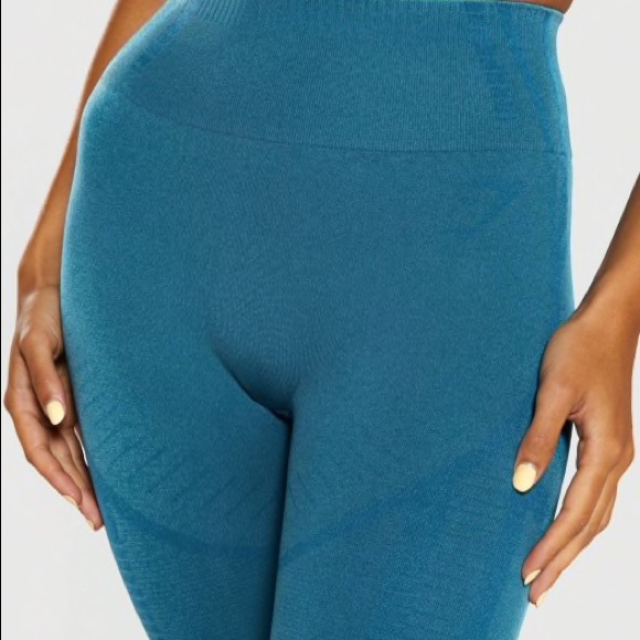 Gymshark GEO SEAMLESS LEGGINGS Teal - Picture 3 of 8